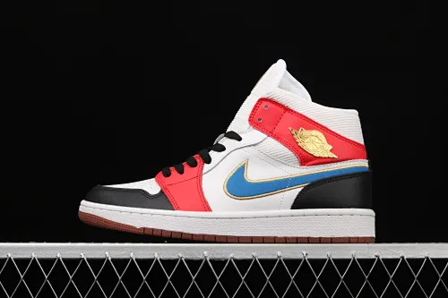 All categories Air Jordan Jordan series basketball shoes Air Jordan 1 Mid Air Jordan 1 Mid AJ1 Joe 1 colorful stitching metal flying wings DC1426-100